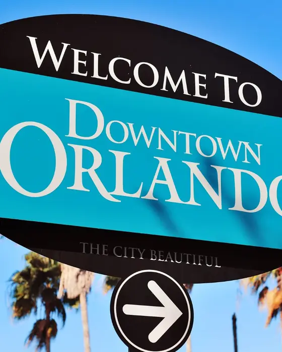 Placa de boas-vindas de Downtown Orlando