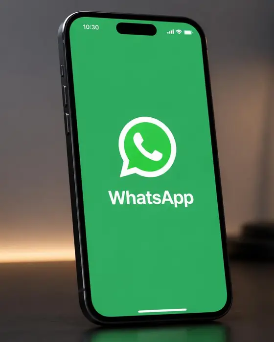 Celular com o WhatsApp aberto na tela