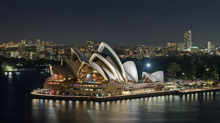 Ópera de Sydney à noite
