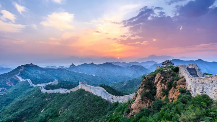 Grande Muralha da China ao amanhecer